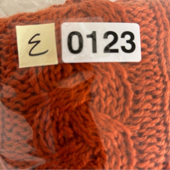 NEW Micheal Micheal Kors Alpaca blend orange cable knit cowl neck sweater large - Picture 6 of 8